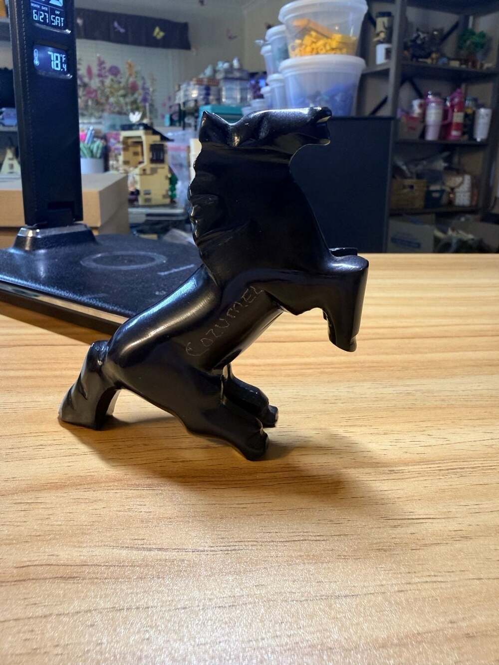 Cozumel Hand-Carved Black Onyx Rearing Horse Figurine